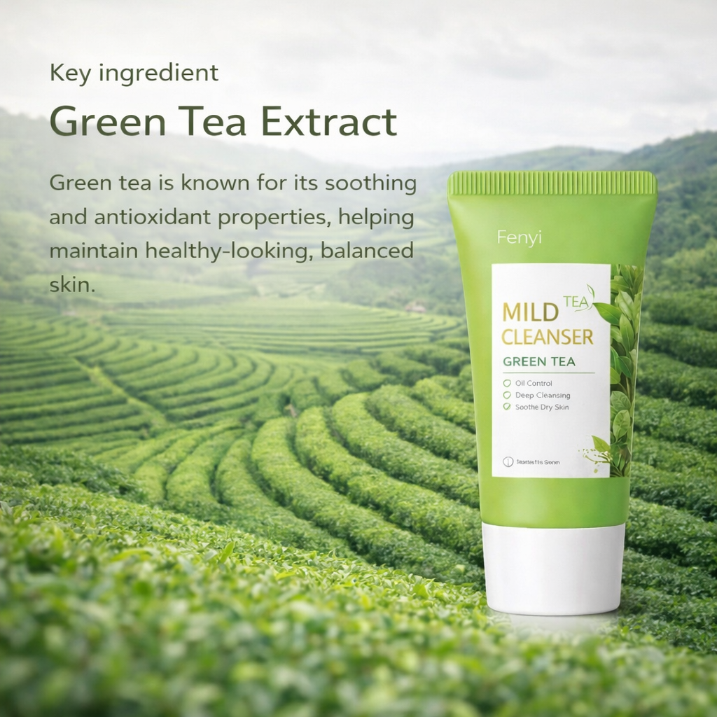 Green Tea Facial Cleanser – Gentle Deep Cleansing Foam (1.76 oz)