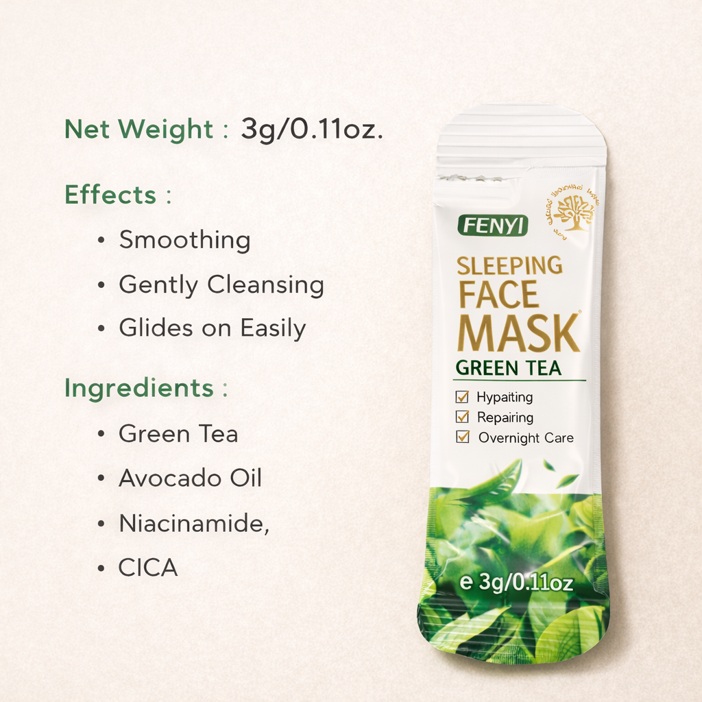Green Tea Sleeping Face Mask – Overnight Hydration (0.11 oz)