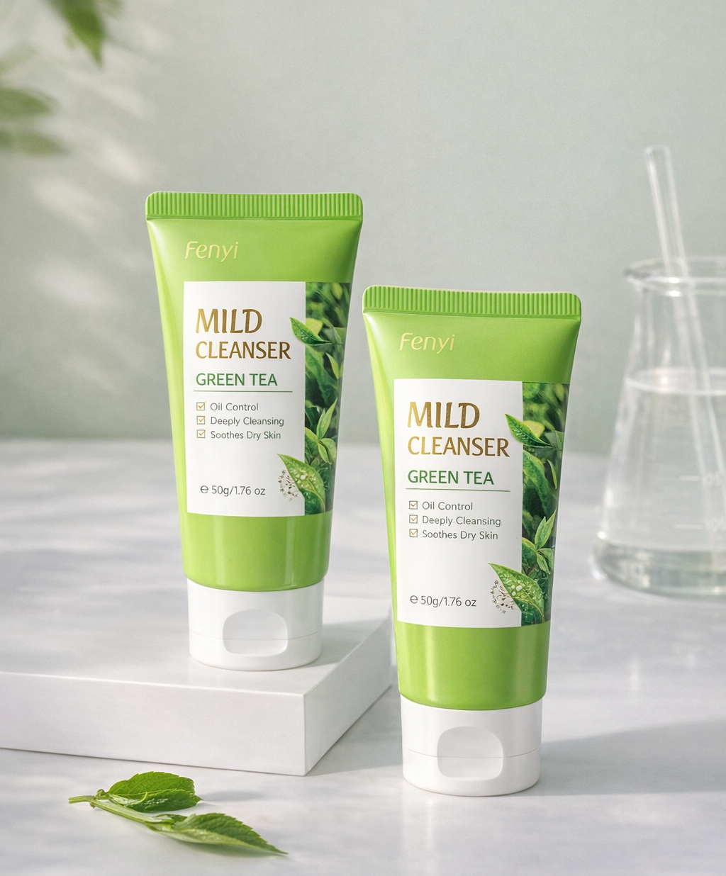 Green Tea Facial Cleanser – Gentle Deep Cleansing Foam (1.76 oz)