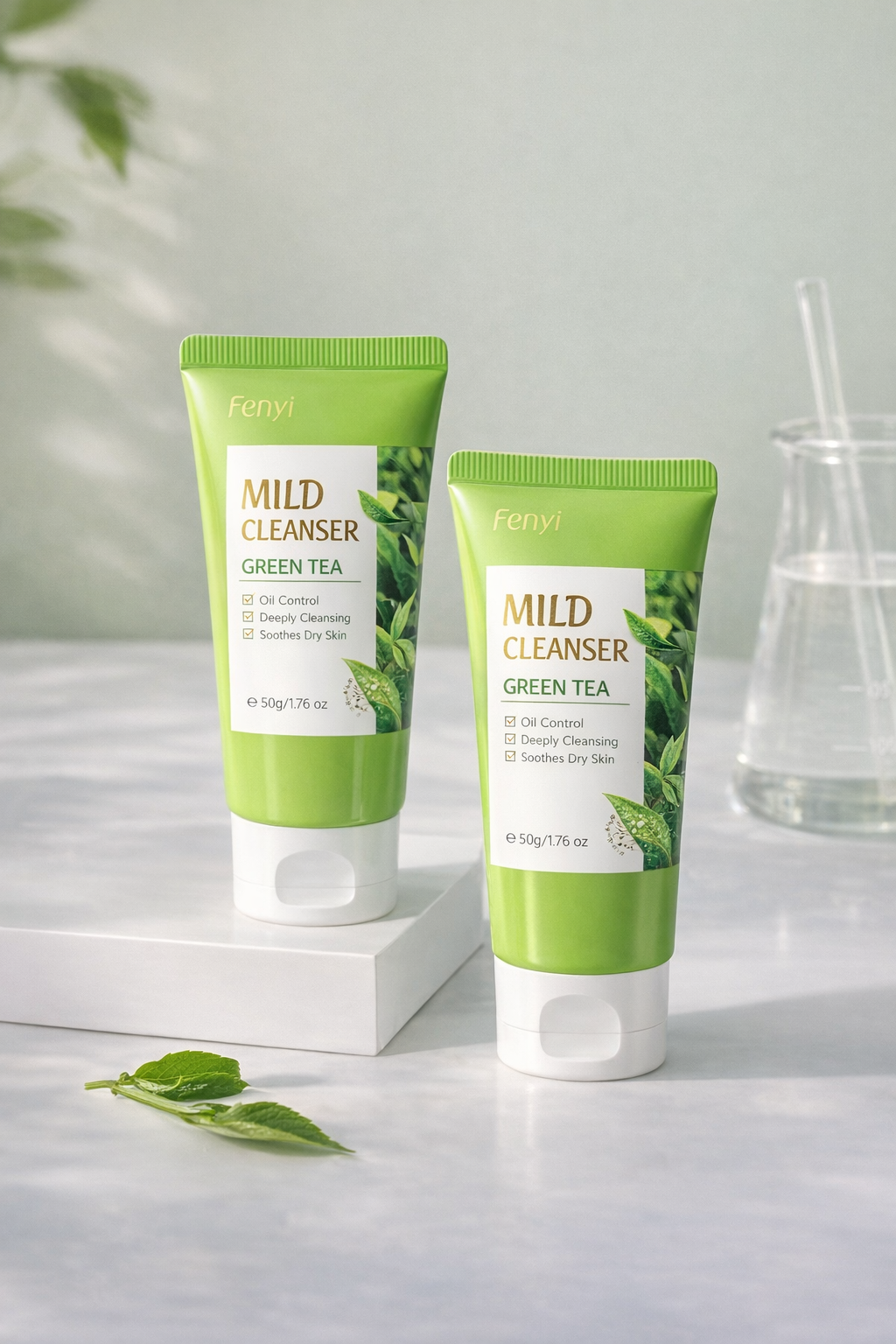 Green Tea Facial Cleanser – Gentle Deep Cleansing Foam (1.76 oz)